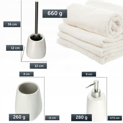 Badeværelsessæt 3 Dele Hvid Keramik 24 cm