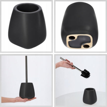 Badeværelsessæt 3 Dele Sort Keramik 24 cm
