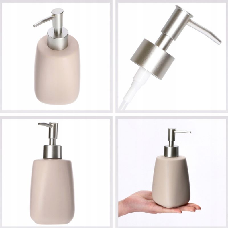 KADAX badeværelsessæt med beige sæbedispenser og børste, 2 dele
