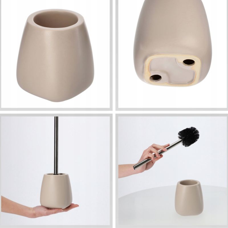 KADAX badeværelsessæt med beige sæbedispenser og børste, 2 dele