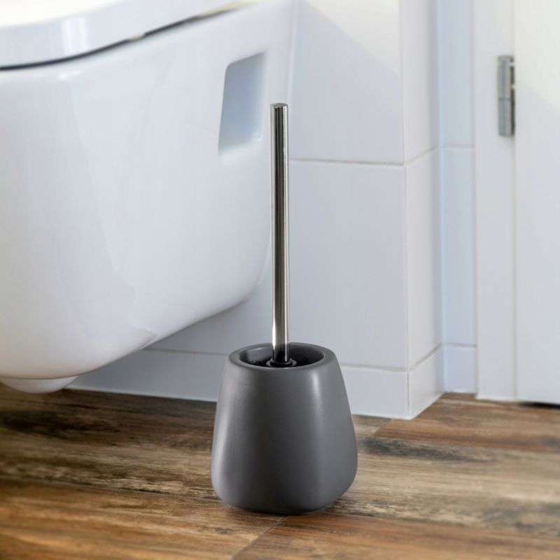 Badeværelsessæt Keramik Grå 2 Dele 12x12x30,5 cm