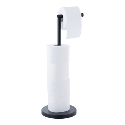 Badeværelsessæt med Toiletpapirholder og Affaldsspand Sort