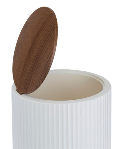 Badeværelsessæt Roza Hvid Træ 5 Dele 20x20x36 cm
