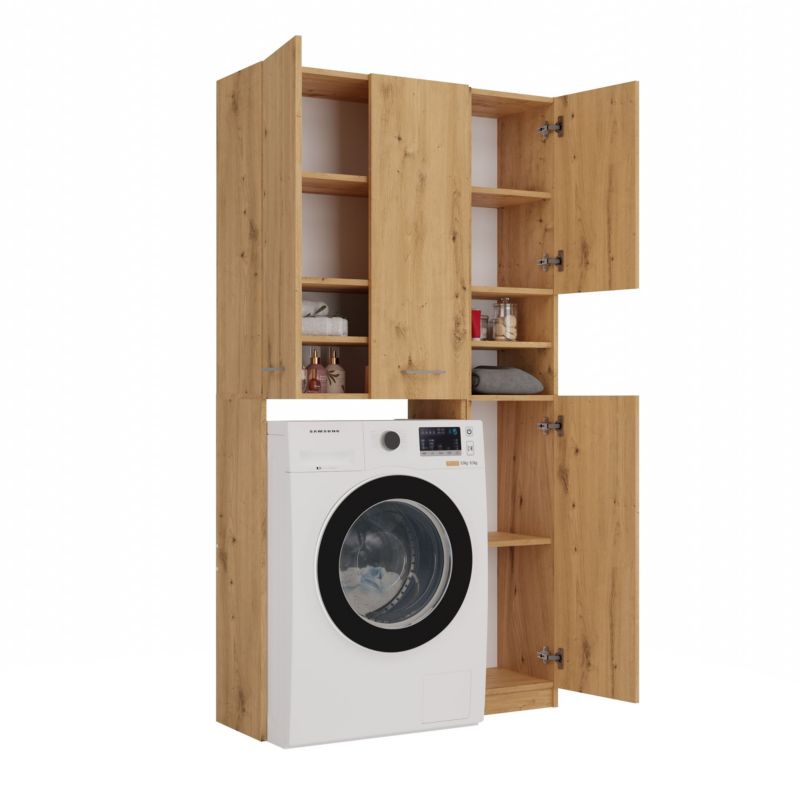 Badeværelsessæt Topeshop Marpol DD Skab i Artisan Eg 30x96x180 cm 1 stk.