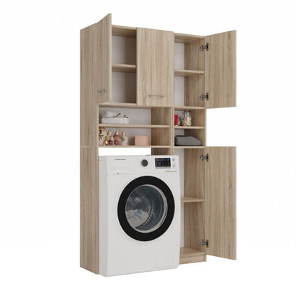 Topeshop Marpol badeværelsessæt reol og skab i Sonoma eg 30 x 96 x 180 cm, 1 stk.