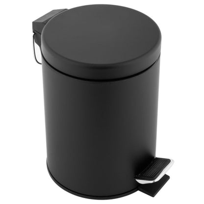 Badeværelsessæt 2-delt Toiletbørsteholder og Affaldsspand 3 L Sort Mat