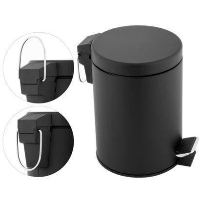 Badeværelsessæt 2-delt Toiletbørsteholder og Affaldsspand 3 L Sort Mat