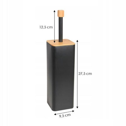 Toiletsæt 2-delt Sort Bambus Stål 45 cm
