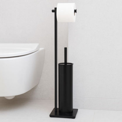 Toiletsæt 2-i-1 Sort Mat med Pedalspand 3 L, Holder og Toiletbørste