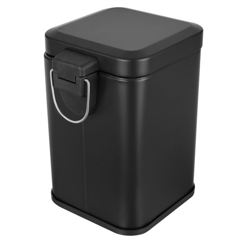 Badeværelsessæt Sort Mat: Affaldsspand 3 L og Toiletbørsteholder med Papirholder