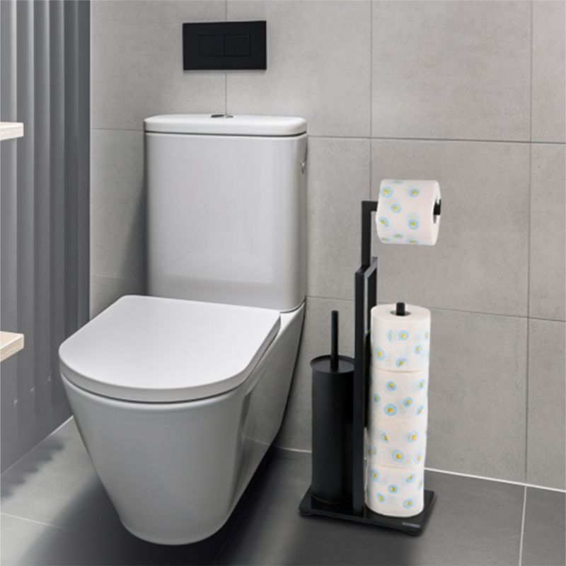 Badeværelsessæt Sort med WC-børsteholder, Toiletpapirholder og 3L Affaldsspand