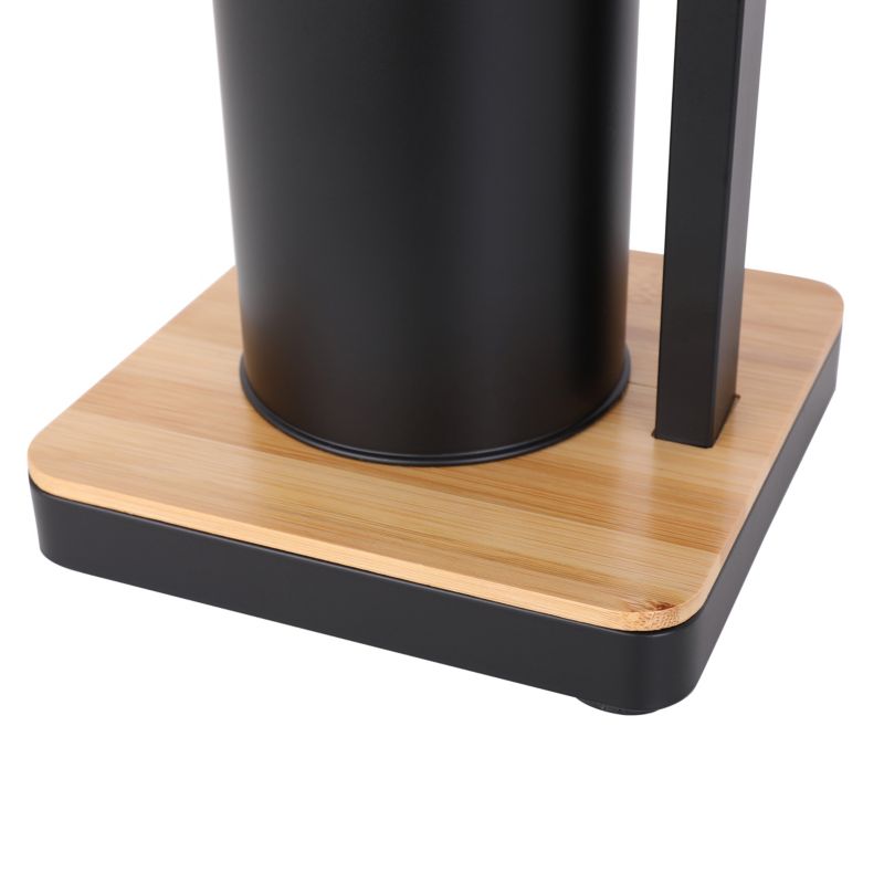 Toiletsæt Sort med Bambus 3L Pedalspand Soft Close og Holder med WC-Børste