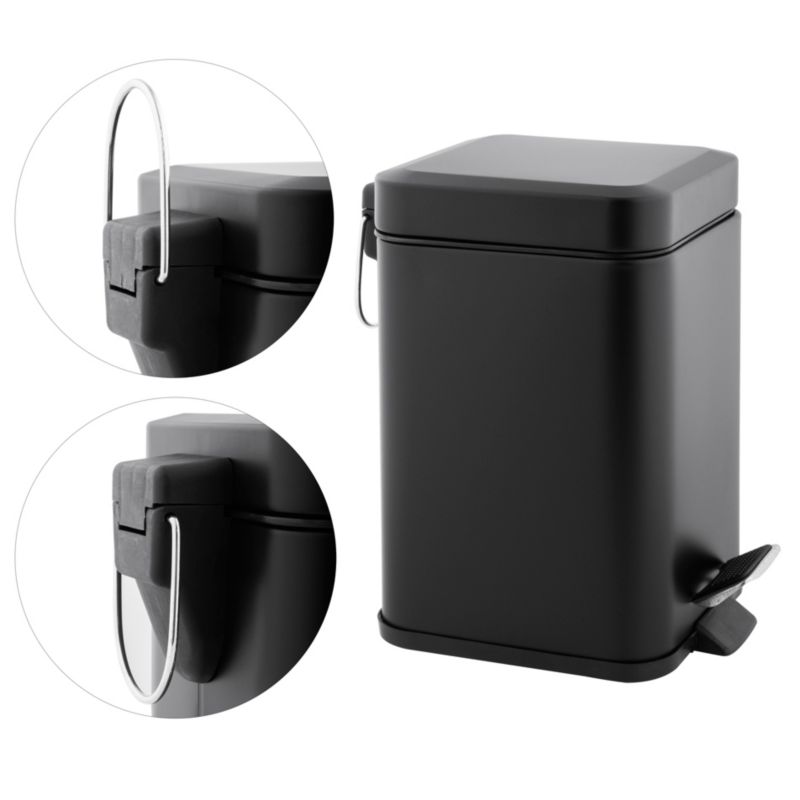 Badeværelsessæt med 3L Affaldsspand og Toiletpapirholder Mat Sort | CH.MUTI-BLK_P.PAP1-BLK