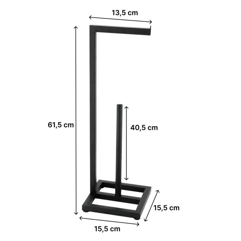 Badeværelsessæt med 3L Affaldsspand og Toiletpapirholder Mat Sort | CH.MUTI-BLK_P.PAP1-BLK