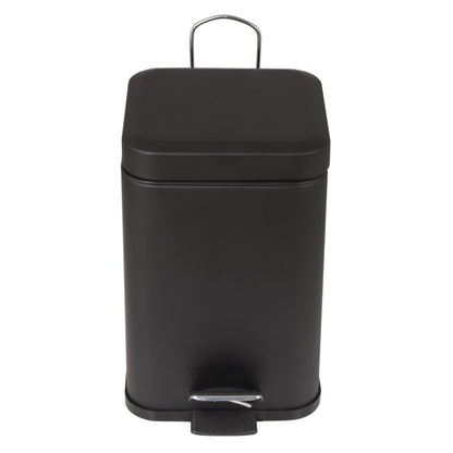 Badeværelsessæt med Toiletbørsteholder, Toiletrulleholder og Pedalspand 3 L Sort