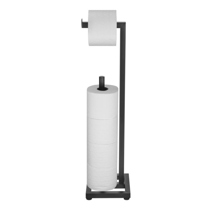 Badeværelsessæt med Skraldespand og Toiletpapirholder 40x40x61,5 cm Mat Sort