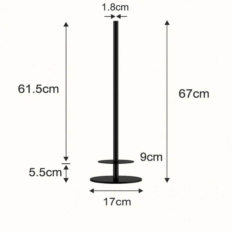 Badeværelsessæt 2-i-1 Toiletbørste og Holder med Reservepapirstativ Sort Mat Stål
