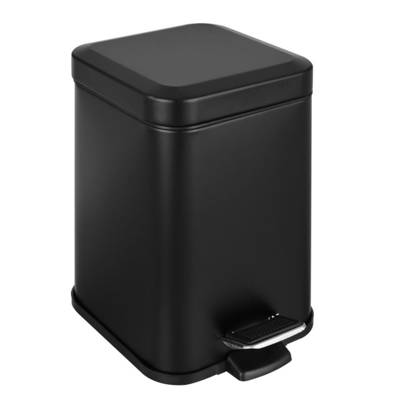 Toiletsæt med Stående Toiletpapirholder og 3L Pedalspand Soft Close Sort Mat