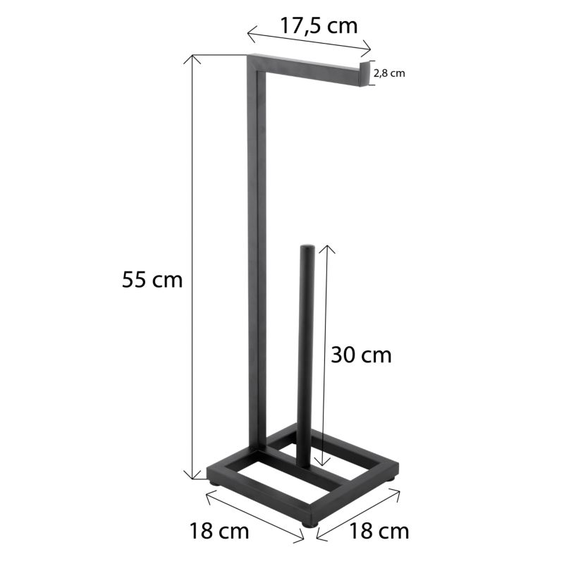 Toiletsæt med Stående Toiletpapirholder og 3L Pedalspand Soft Close Sort Mat