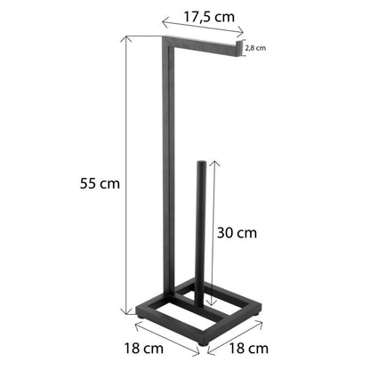 Toiletsæt med Stående Toiletpapirholder og 3L Pedalspand Soft Close Sort Mat