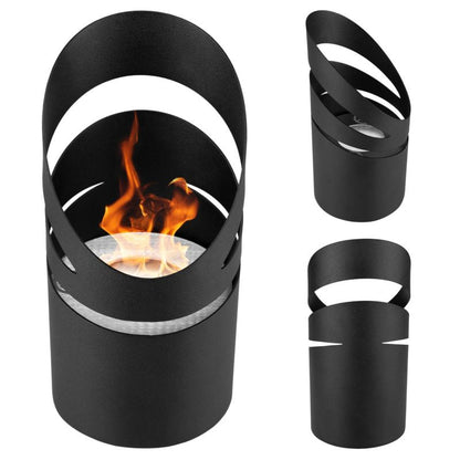 Fritstående Biokamin TUBE 18,9x9,4 cm Sort Mat med Bioethanol