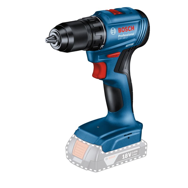 Bosch sæt med skruemaskine GSR 185 + vinkelsliber GWS 180 + hammer GBH 180 2 x 4,0 Ah + taske