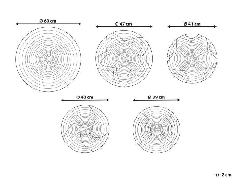 Sæt med hængende dekorationer Parore 60/47/41/40/39 cm i naturlig søgræs, 1 sæt