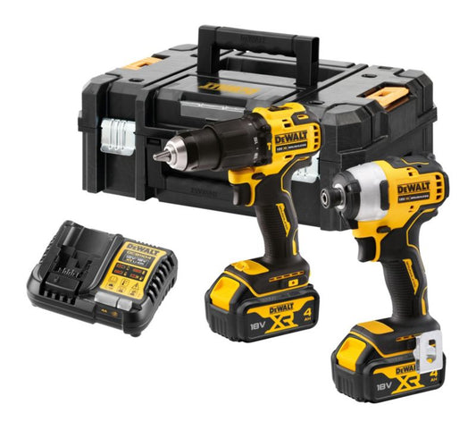 DeWalt sæt med bore-/skruemaskine + slagboremaskine 18 V 2 x 4,0 Ah