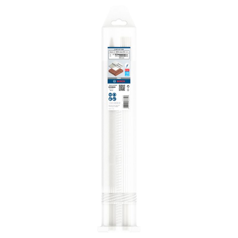 Bosch SDSMAX mejselsæt 0-0/25-25 x 400 mm, 4 stk.