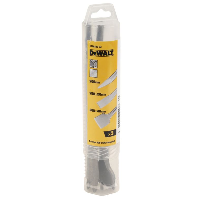 DeWalt SDS Plus mejselsæt, 3 dele