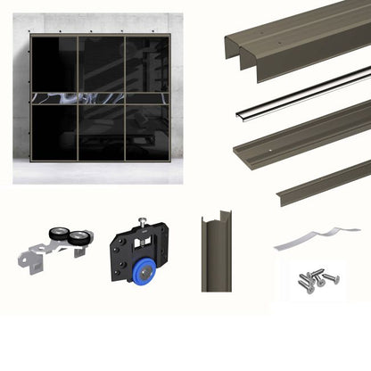 Sæt til 3 skydedøre Valcomp Mars oliven 3000 mm