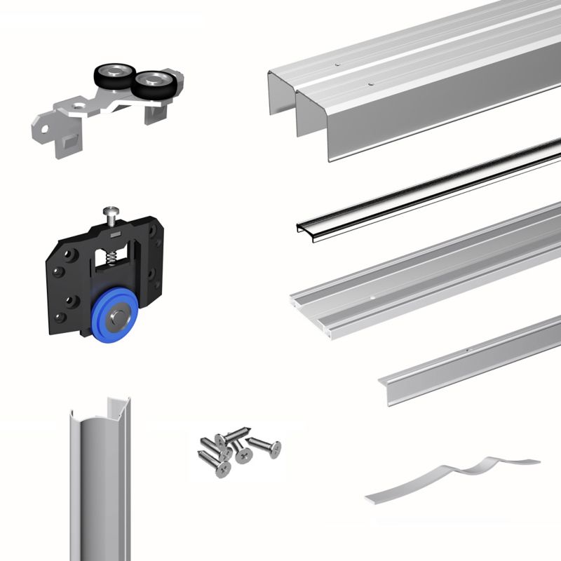 Komplet til 3 skydedøre Valcomp Mars sølv 3000 mm