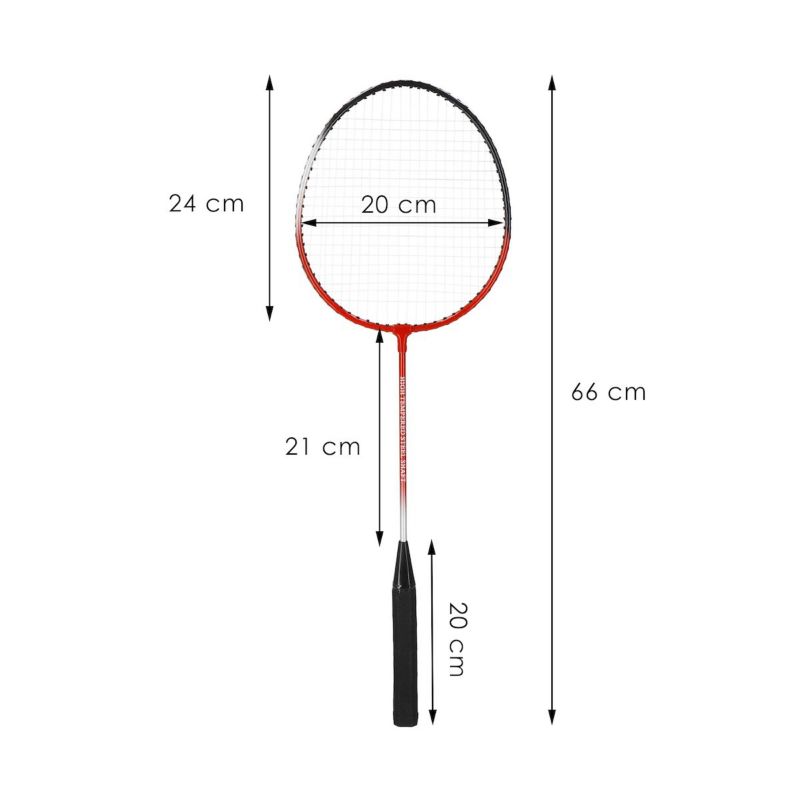 Springos 9-i-1 badminton sæt med 2 ketchere og 6 fjerbolde, 1 sæt