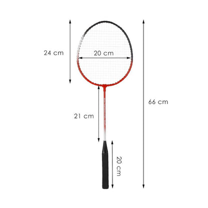 Springos 9-i-1 badminton sæt med 2 ketchere og 6 fjerbolde, 1 sæt