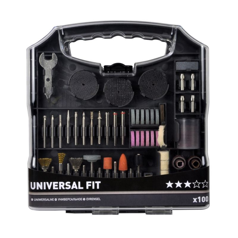 Universal fit sæt til miniværktøj, 100 dele