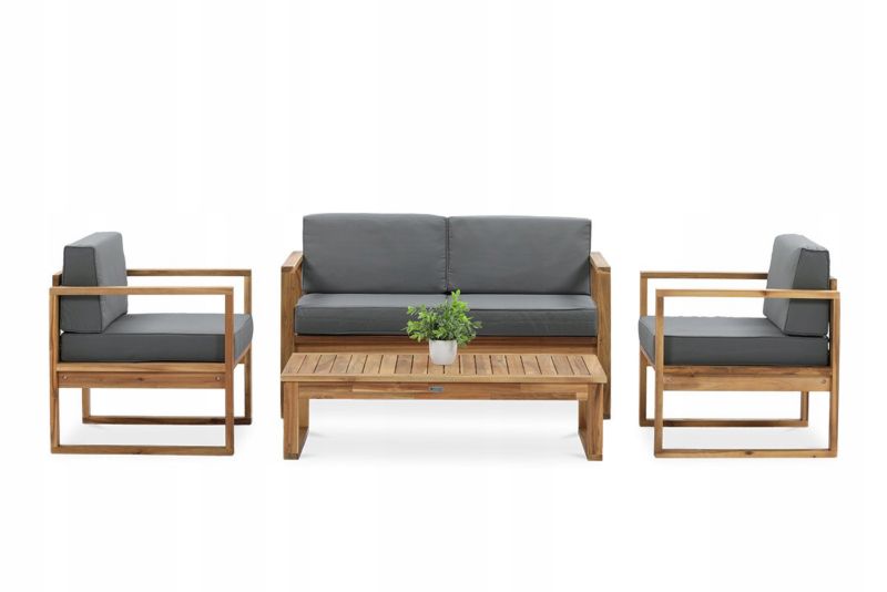 Zestaw drewnianych Mebli Ogrodowych DALI Sofa 2xFotel Stolik drewniany 4os 1 szt