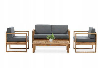 Zestaw drewnianych Mebli Ogrodowych DALI Sofa 2xFotel Stolik drewniany 4os 1 szt