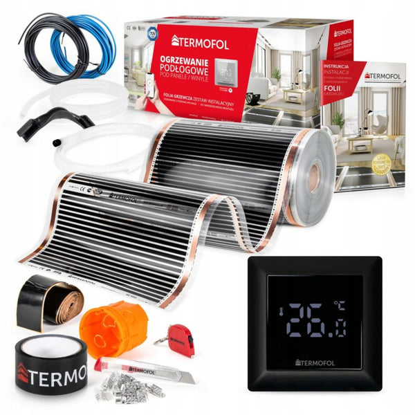 Infrarød Varmefolie Sæt 140W 50 cm 5 m² TF-H6 Sort