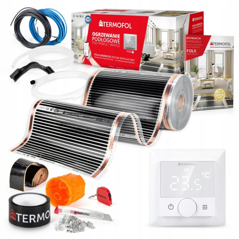 Infrarød Varmefolie Sæt 220W 50 cm 5 m² med Termostat TF-H5