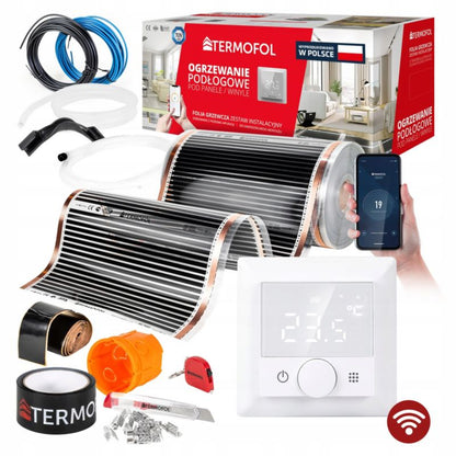 Infrarød Varmefolie Sæt 60W 50 cm 2 m² med TF-H5 WiFi Termostat