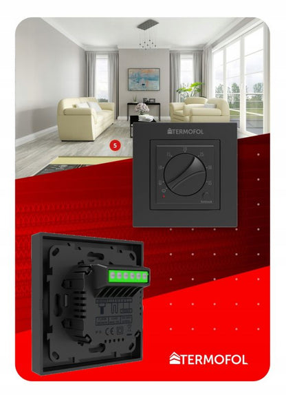 Infrarød Varmefolie Sæt 100 cm 60W 1 m² TF-H3 Sort