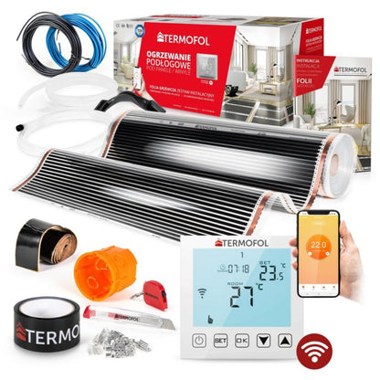 Infrarød Varmefolie Sæt 140W 100 cm 14 m² med WiFi