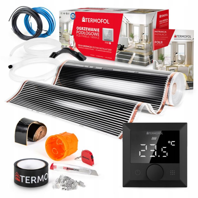 Varmefoliesæt Infrarød 100 cm 220W 2 m² Sort TF-H5