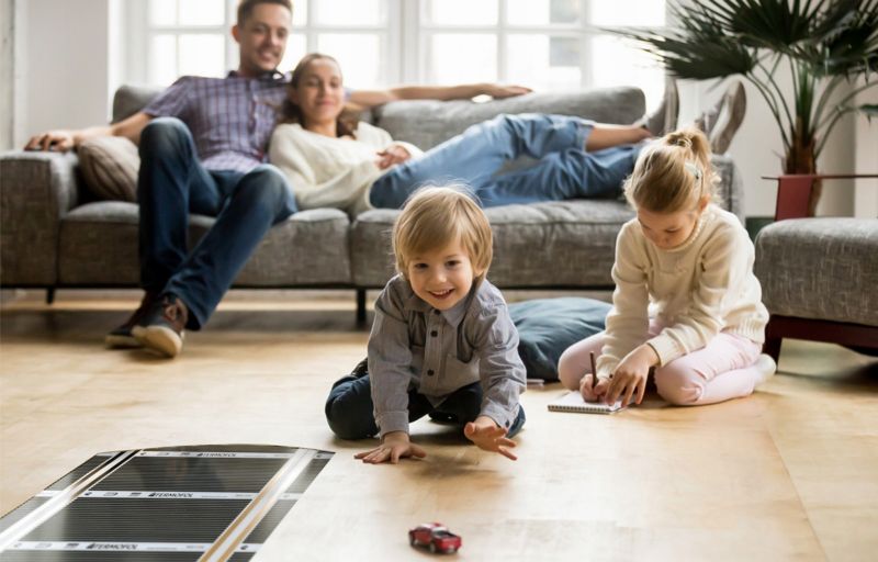 Varmefolie Sæt Infrarød 80W 100 cm 16 m² med TF-H5 Termostat