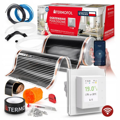 Infrarød Varmefolie Sæt 140W 50 cm 1 m² H7 Hvid med WiFi