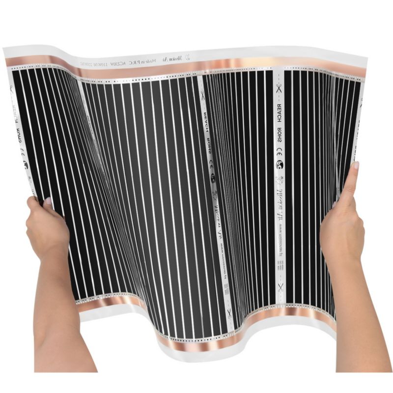 Varmefoliesæt 160W 12 m² 50 cm med Libra Termostat Sort