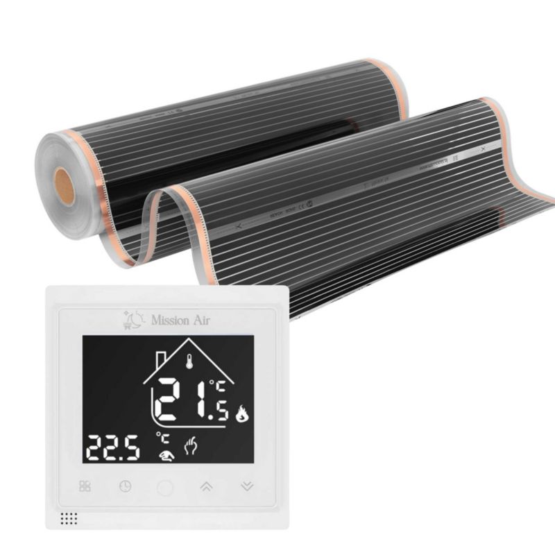 Infrarød Varmefolie Sæt 160W/m² 30 m² 100 cm Libra Hvid