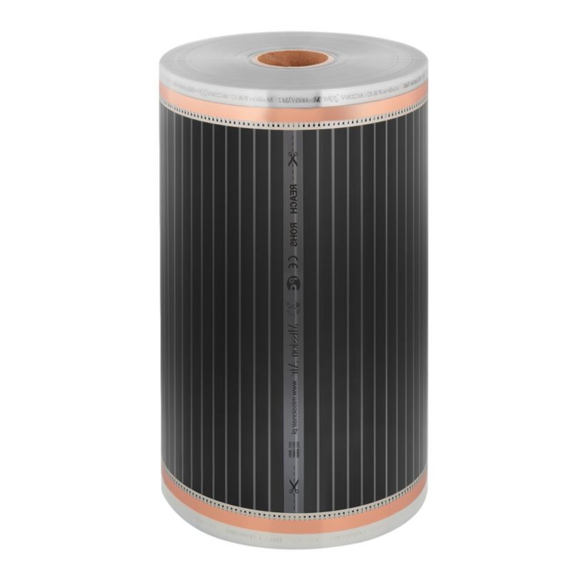 Varmefoliesæt Infrarød 160W 4 m² 50 cm med Termostat Sort