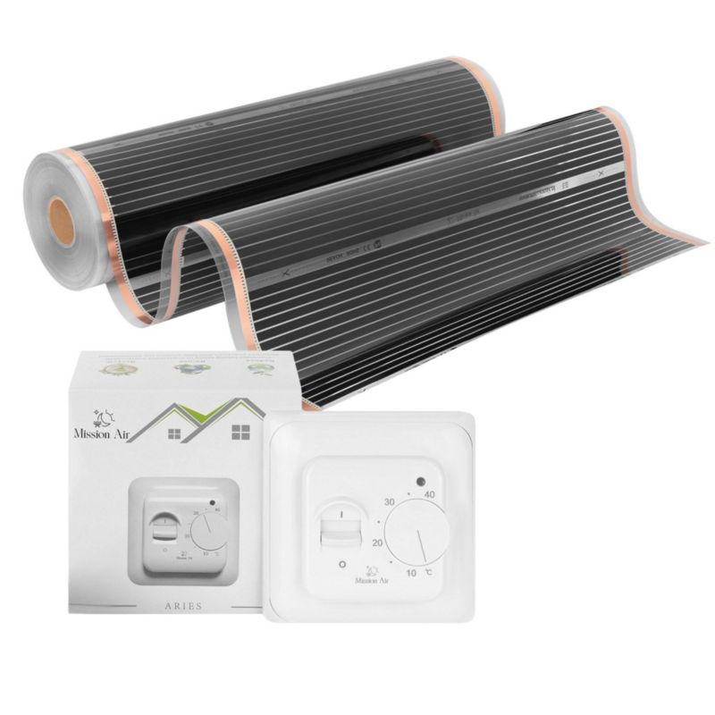 Infrarød Varmefolie Sæt 18 m² 100 cm 160W Aries Hvid