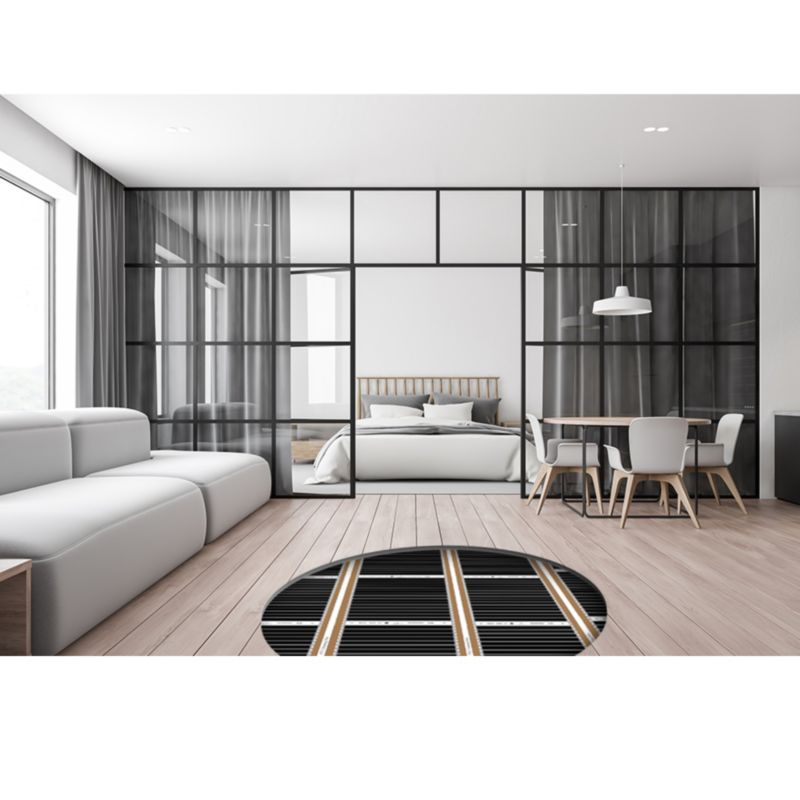 Infrarød Varmefolie Sæt 160W 22 m² 100 cm Sort Aries